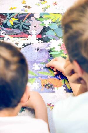 Mudpuppy Puzzle rodzinne świecące w ciemności Dżungla 500 elementów 8+