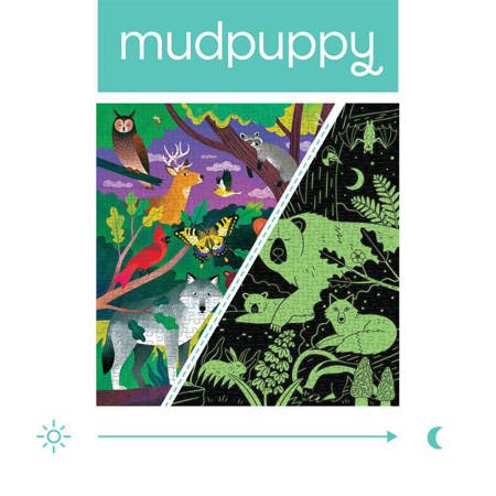 Mudpuppy Puzzle rodzinne świecące w ciemności Las 500 elementów 8+