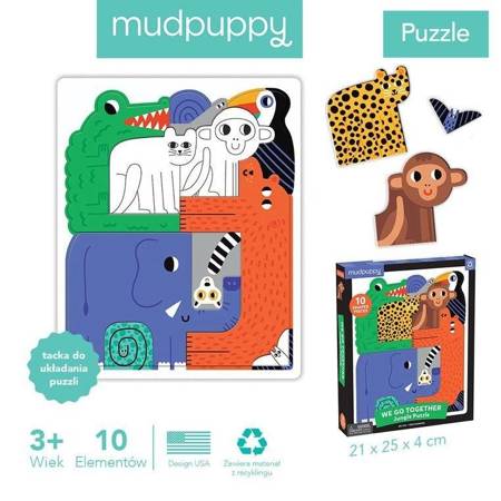 Mudpuppy Puzzle układanka Wszyscy razem Dżungla 10 elementów 3+