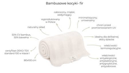 My Memi - Bambusowy kocyk Fir 80x100 - Powder pink