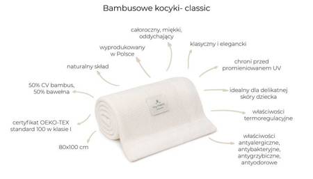 My Memi - Bambusowy kocyk classic 80x100 - baby blue