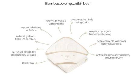 My Memi - Bambusowy ręcznik bear - beige