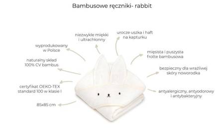 My Memi - Bambusowy ręcznik rabbit - beige