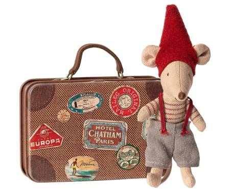 Myszka - Christmas mouse in suitcase, Little brother, Maileg
