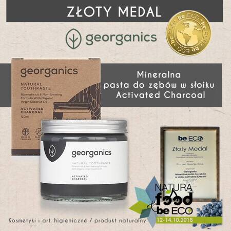 Pasta do zębów, WĘGIEL AKTYWNY, naturalna, mineralna, 60ml, Georganics