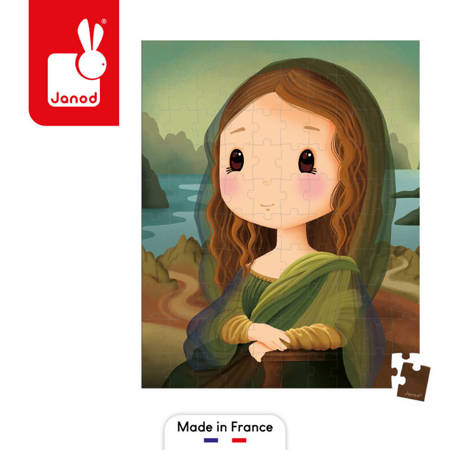 Puzzle w walizce Obraz inspirowany twórczością da Vinci 100 elementów 6+ Made in France, Janod