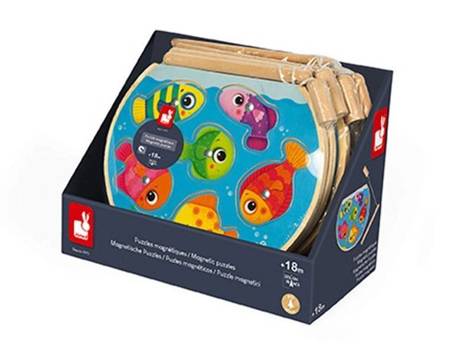 Puzzle z magnesami Szybkie rybki z wędką, Janod