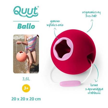 QUUT Wiaderko wielofunkcyjne Ballo Cherry red  + sweet pink