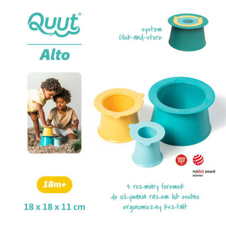 QUUT Zestaw 3 foremek do piasku Wieża Alto Lagoon Green + Banana Blue