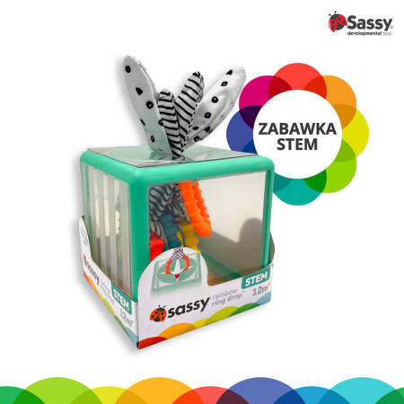 Sassy - Manipulacyjna kostka sensoryczna Montessori - elastyczna kostka sorter z krążkami