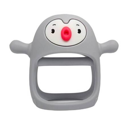 Smily Mia - Gryzak Silikonowy Pingwin Buddy - Light Grey