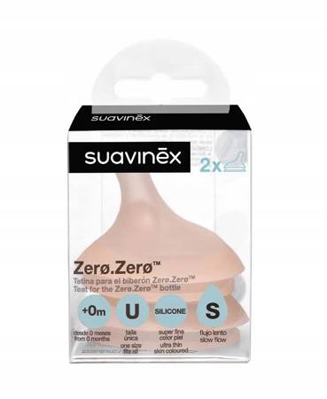 Suavinex - Smoczki do butelek ZERO ZERO rozmiar S przepływ wolny 2 szt.
