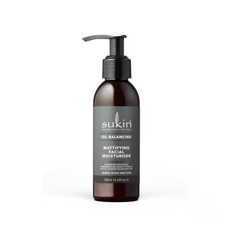 Sukin, OIL BALANCING Matująco- normalizujący krem do twarzy z aktywnym węglem, 125ml