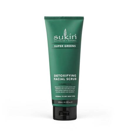 Sukin, SUPER GREENS Detoksykujący scrub do twarzy, 125ml