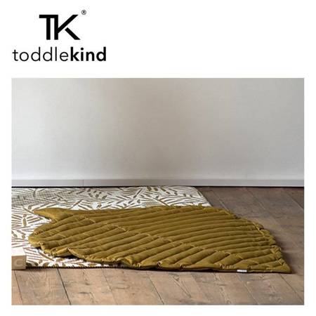 TODDLEKIND Mata do zabawy z bawełny organicznej w kształcie liścia Leaf Mat Sand Castle 