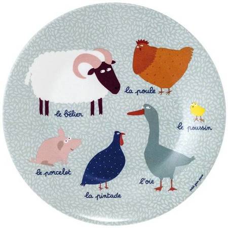 Talerz deserowy fi 20 cm dla dzieci, seria Farma | Maison Petit Jour®