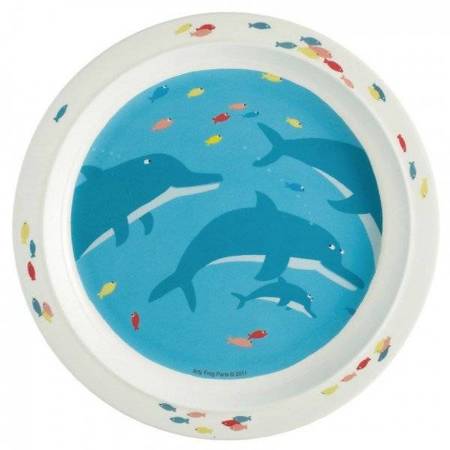 Talerz fi 21 cm dla maluszków, seria Morze - Delfiny | Maison Petit Jour®