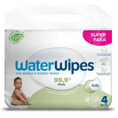 WaterWipes - BIO Chusteczki nawilżane wodne Soapberry KIDS (CZTEROPAK)
