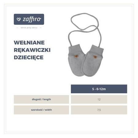 Zaffiro - Rękawiczki dziecięce wełna premium - Beige