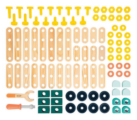 Zestaw konstruktora 100 elementów Brico'kids 3+, Janod