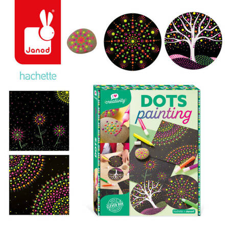 Zestaw kreatywny Malowanie kropkami Dots painting I love creativity 8+, Janod