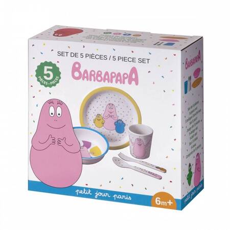 Zestaw naczyń i sztućców dla dziecka, 5 el., Barbapapa | Petit Jour Paris®