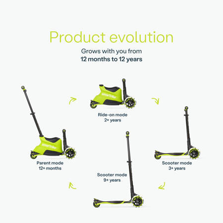 smarTrike - Hulajnoga 4w1- Xtend Ride-on - Lime