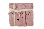 ALVI Ręcznik z kapturkiem + myjka frotte Faces różowy