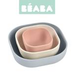 Beaba Zestaw 3 miseczek z silikonu Velvet grey/Cotton/Dusty rose