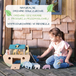 Drewniany statek ze zwierzątkami, Arka Noego, Tender Leaf Toys