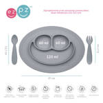 EZPZ Komplet naczyń silikonowych Mini Feeding Set szary