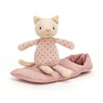 JellyCat - Kot w śpiworku różowym 23cm