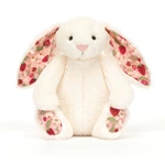 JellyCat - Króliczek z Kwiecistymi Uszami Kremowy „Berry” 18 cm