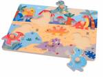 Joueco - Drewniane puzzle z uchwytami DINO