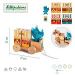 LILLIPUTIENS Drewniany foodtruck z 4 klockami-puzzlami Nosorożec Marius 12 m+