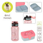 Lassig Zestaw na lunch Lunchbox + Tritanowa butelka - bidon 460 ml About Friends Dinozaur różowy