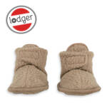 Lodger Buciki polarowe z antypoślizgową podeszwą beżowe Teddy Fleece Beige 12-18m